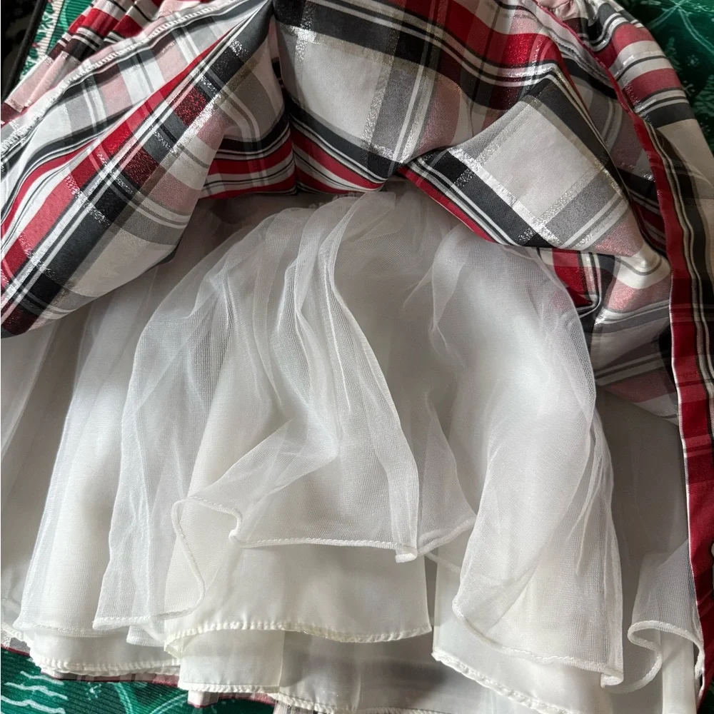 Bonnie Jean Christmas Holiday Plaid Sleeveless Party Dress  8 - Picture 6 of 9